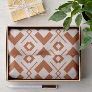 Scandinavisch beige en verbrand oranje geometrisch tissuepapier