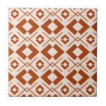 Scandinavisch beige en verbrande oranje geometrisc tegeltje<br><div class="desc">Beige en verbrand oranje geometrisch patroon</div>