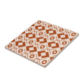 Scandinavisch beige en verbrande oranje geometrisc tegeltje (Zijkant)