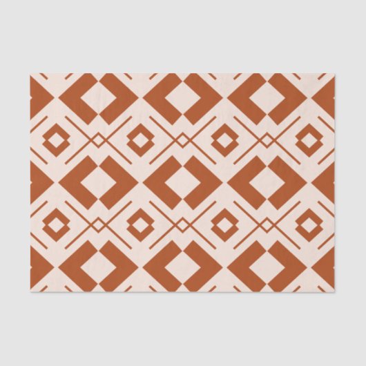 Scandinavisch beige en verbrande oranje geometrisc tissuepapier (Voorkant)