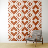 Scandinavisch beige en verbrande oranje geometrisc wandkleed (In situ)