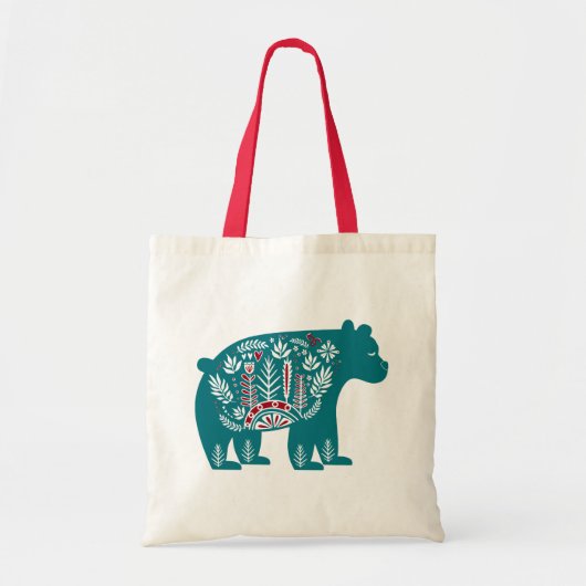 Scandinavisch blauw  Holiday Noords Beer Tote Bag (Voorkant)