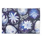 Scandinavisch Blauwe Paasei Lente Bloem Kussensloop (Achterkant)