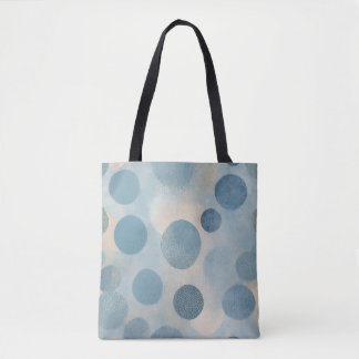 Scandinavisch Blauwe Stippenpatroon Tote Bag