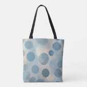 Scandinavisch Blauwe Stippenpatroon Tote Bag (Achterkant)