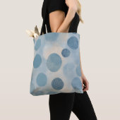 Scandinavisch Blauwe Stippenpatroon Tote Bag (Dichtbij)