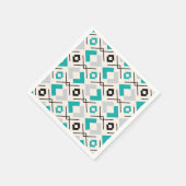 Scandinavisch blauwgroen grijs en beige geometrisc servet (Hoek)