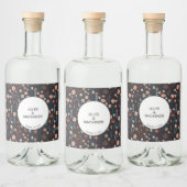 Scandinavisch Bloemen Donker Boho Modern Likeurfles Etiket (Flessen)