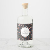 Scandinavisch Bloemen Donker Boho Modern Likeurfles Etiket (Voorkant)