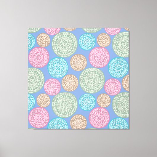 Scandinavisch bloemenpatroon Mandalas Pattern 1 Canvas Afdruk (Voorkant)