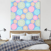 Scandinavisch bloemenpatroon Mandalas Pattern 1 Canvas Afdruk (Insitu (Slaapkamer))