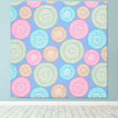 Scandinavisch bloemenpatroon Mandalas Pattern 1 Canvas Afdruk (Insitu (Houten vloer))
