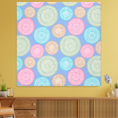 Scandinavisch bloemenpatroon Mandalas Pattern 1 Canvas Afdruk (Insitu (Woonkamer))