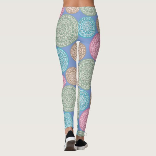 Scandinavisch bloemenpatroon Mandalas Pattern 1 Leggings (Achterkant)