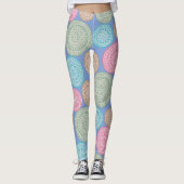 Scandinavisch bloemenpatroon Mandalas Pattern 1 Leggings (Voorkant)