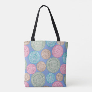 Scandinavisch bloemenpatroon Mandalas Pattern 1 Tote Bag