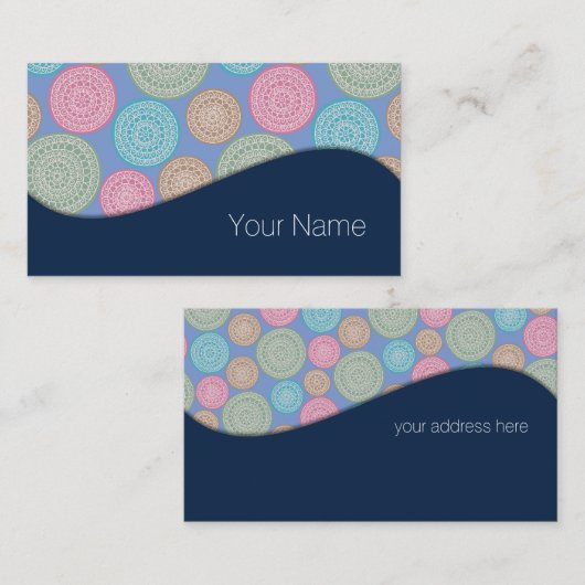 Scandinavisch bloemenpatroon Mandalas Pattern 1 Visitekaartje (Voorkant / Achterkant)