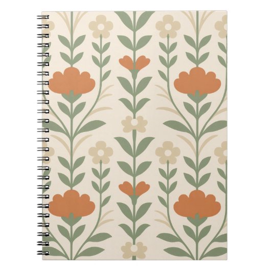 Scandinavisch bloemenspiralschrift notitieboek (Voorkant)