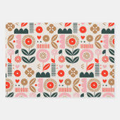 Scandinavisch bloemig abstract bloemmotief inpakpapier vel (Voorkant 2)