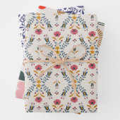 Scandinavisch bloemig abstract bloemmotief inpakpapier vel (In situ)