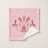 Scandinavisch bloemmotief roze bruin bad handdoek (Wasdoekje)