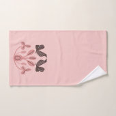 Scandinavisch bloemmotief roze bruin bad handdoek (Handdoek)