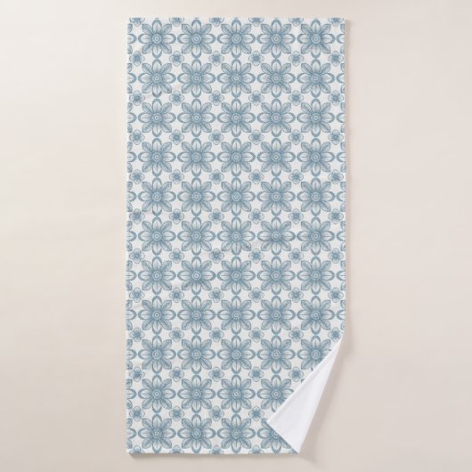 Scandinavisch bloempatroon badhanddoek (Badhanddoek)