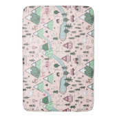 Scandinavisch Boerderij Town Pattern roze Badmat (Voorkant Verticaal)