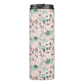 Scandinavisch Boerderij Town Pattern roze Thermosbeker (Achterkant)