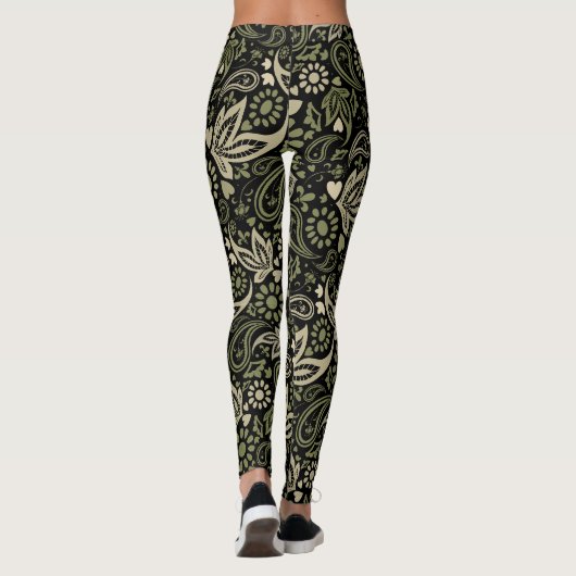 Scandinavisch Boho-etnisch patroon Leggings (Achterkant)