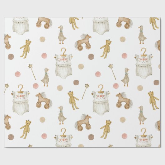 Scandinavisch Boho kwekerij patroon Cadeaupapier (Vlak)