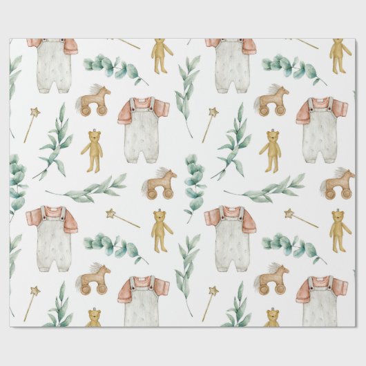 Scandinavisch Boho kwekerij patroon Cadeaupapier (Vlak)