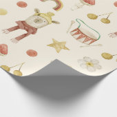 Scandinavisch Boho Nursery Beer Cadeaupapier (Hoek)
