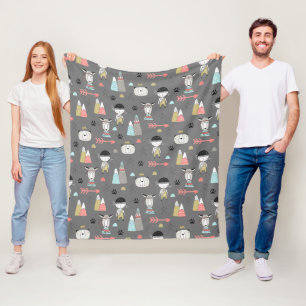 Scandinavisch Boho-wildnis donkergrijs Fleece Deken