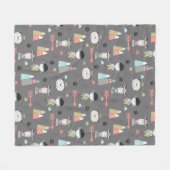 Scandinavisch Boho-wildnis donkergrijs Fleece Deken (Voorkant (Horizontaal))