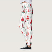 Scandinavisch boompatroon feestelijke kerst leggings (Links)