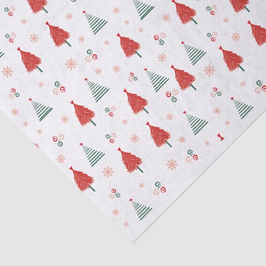 Scandinavisch boompatroon Kleurrijke Kerstmis Tissuepapier (Detail)