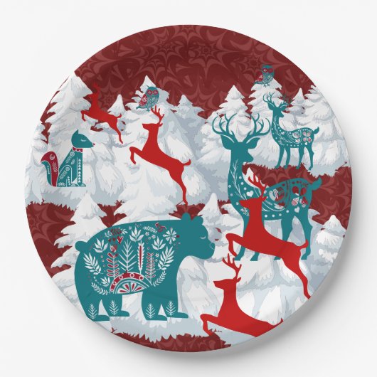 Scandinavisch Bord kerstpapier (Voorkant)