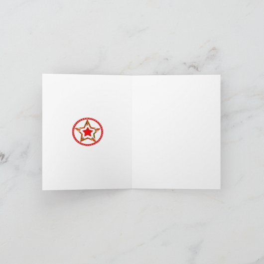 Scandinavisch borstrendierlijk vouwbaar Wenskaart Kaart (Binnen)