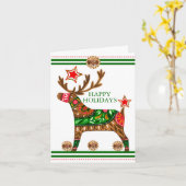 Scandinavisch borstrendierlijk vouwbaar Wenskaart Kaart (Gele Bloem)