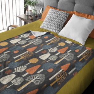 Scandinavisch bos fleece deken