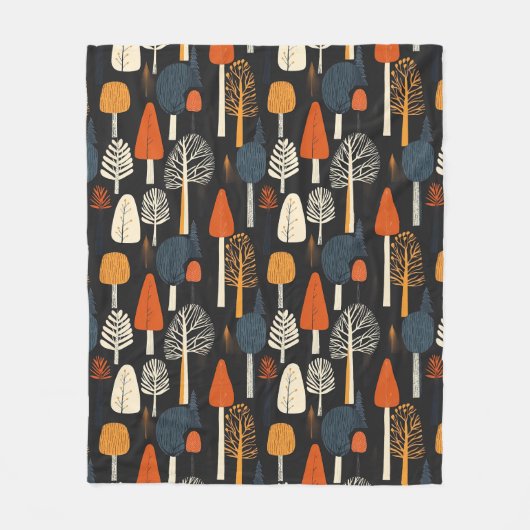 Scandinavisch bos fleece deken (Voorkant)