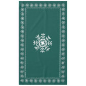 Scandinavisch bos Groen en Witte Snowflake Tafelkleed (Voorkant)