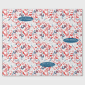 Scandinavisch bos herten winter Kerst volks kunst Cadeaupapier (Vlak)