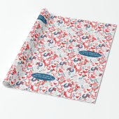 Scandinavisch bos herten winter Kerst volks kunst Cadeaupapier (Uitgerold)