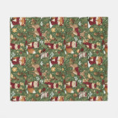 Scandinavisch bos Kerstpatroon Fleece Deken (Voorkant (Horizontaal))