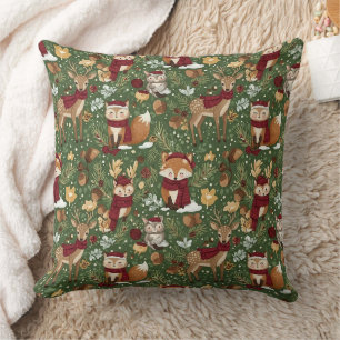 Scandinavisch bos kerstpatroon kussen