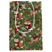 Scandinavisch bos Kerstpatroon Medium Cadeauzakje (Voorkant)