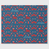 Scandinavisch boshert winter Kerst volkskunst Cadeaupapier (Vlak)