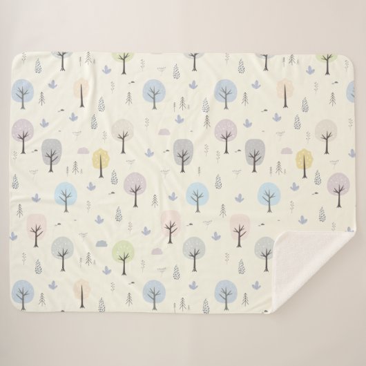 Scandinavisch bosnaadloos patroonpatroon sherpa deken (Voorkant (horizontaal))